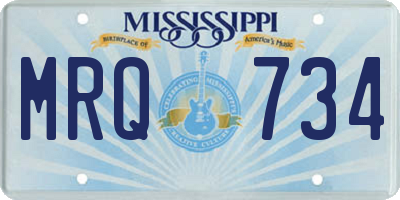 MS license plate MRQ734