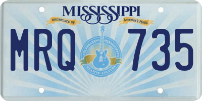 MS license plate MRQ735