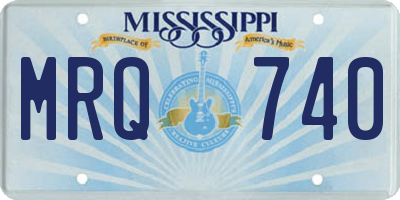 MS license plate MRQ740
