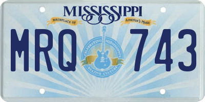 MS license plate MRQ743