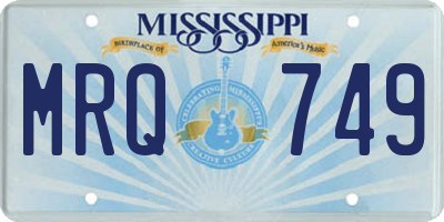 MS license plate MRQ749
