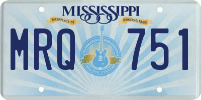 MS license plate MRQ751
