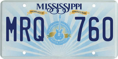 MS license plate MRQ760