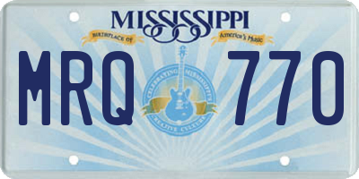 MS license plate MRQ770