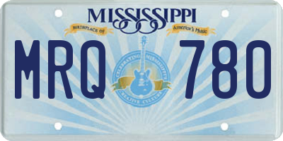 MS license plate MRQ780