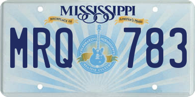 MS license plate MRQ783