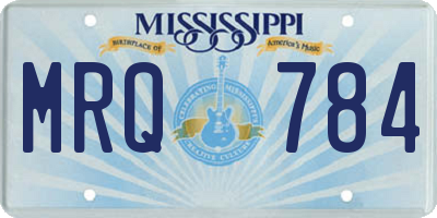 MS license plate MRQ784