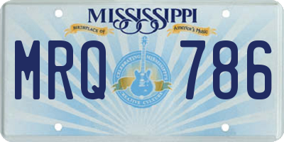 MS license plate MRQ786