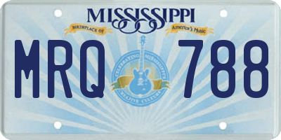 MS license plate MRQ788