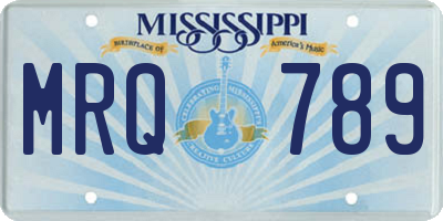 MS license plate MRQ789