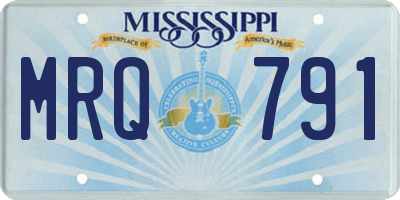MS license plate MRQ791