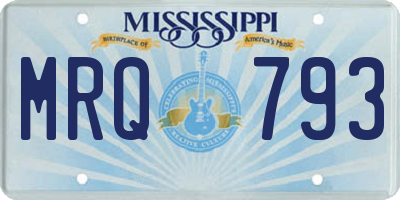 MS license plate MRQ793