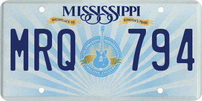 MS license plate MRQ794