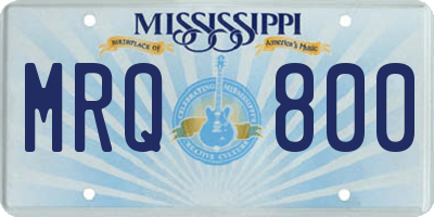 MS license plate MRQ800
