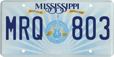 MS license plate MRQ803