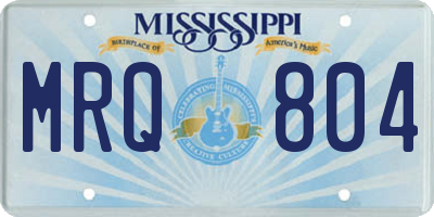 MS license plate MRQ804