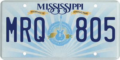 MS license plate MRQ805