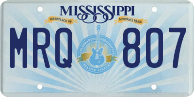 MS license plate MRQ807