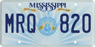 MS license plate MRQ820