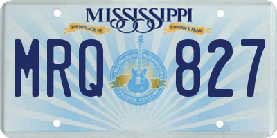 MS license plate MRQ827