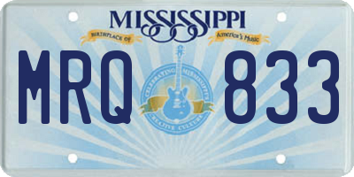 MS license plate MRQ833