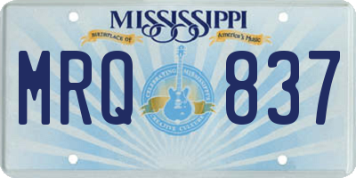 MS license plate MRQ837
