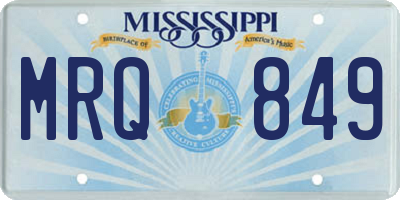 MS license plate MRQ849