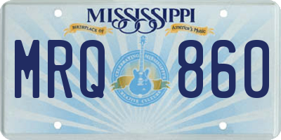 MS license plate MRQ860