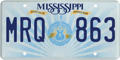 MS license plate MRQ863