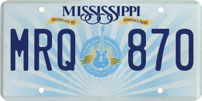 MS license plate MRQ870