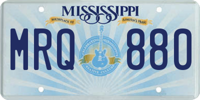 MS license plate MRQ880