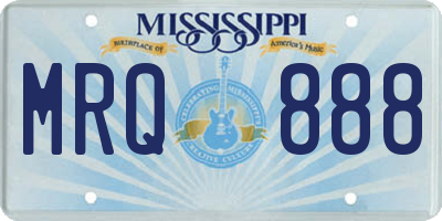 MS license plate MRQ888