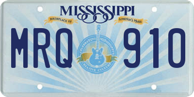 MS license plate MRQ910
