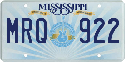 MS license plate MRQ922