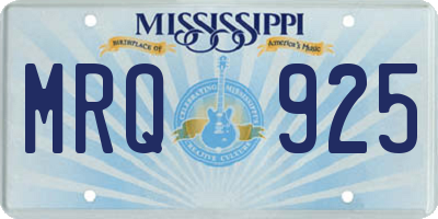 MS license plate MRQ925