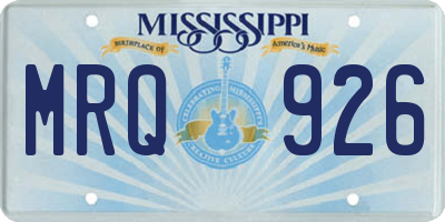 MS license plate MRQ926
