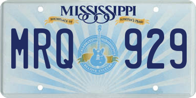 MS license plate MRQ929