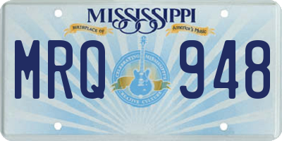 MS license plate MRQ948