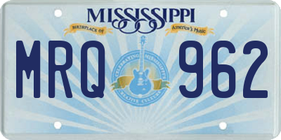 MS license plate MRQ962