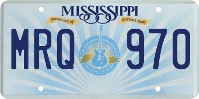 MS license plate MRQ970