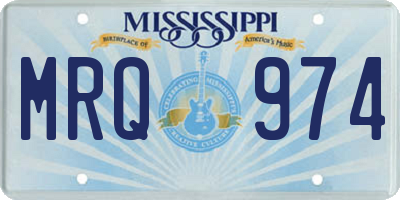 MS license plate MRQ974