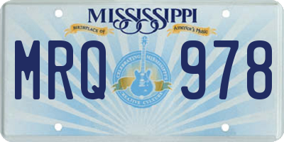 MS license plate MRQ978