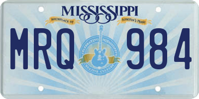 MS license plate MRQ984