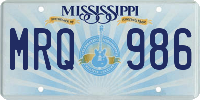 MS license plate MRQ986