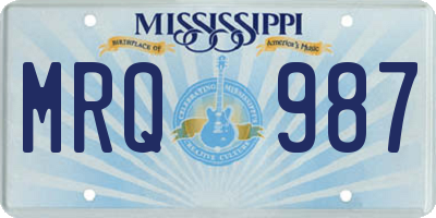 MS license plate MRQ987
