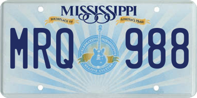 MS license plate MRQ988