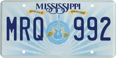 MS license plate MRQ992