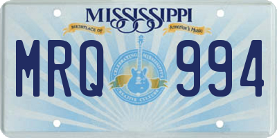 MS license plate MRQ994