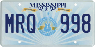 MS license plate MRQ998