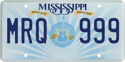 MS license plate MRQ999
